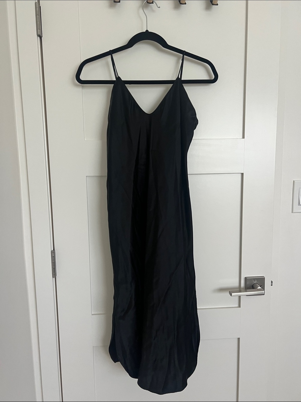 Black Slip Dress with Spaghetti Straps